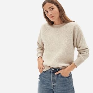 EVERLANE ReNew Fleece Raglan Sweatshirt Oat Sherpa